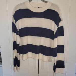 Nwt H&M striped sweater white and navy blue size m